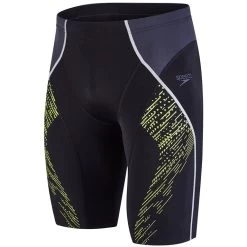 Speedo Men's Speedo Fit Panel Jammer - Black/oxid Grey/lime Punch