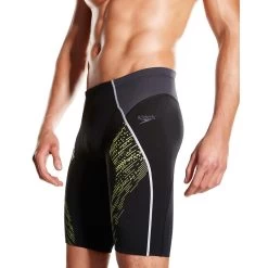 Speedo Men's Speedo Fit Panel Jammer - Black/oxid Grey/lime Punch -Aqua Fit Shop 221495 04 d 422136