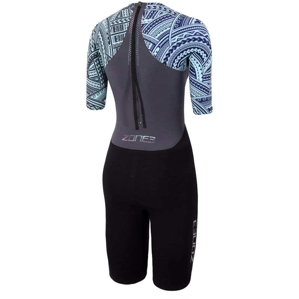 Zone3 Women's WTC Ironman Legal Kona Short Sleeve Swimskin - Black/grey/turquoise 4 Zone3 Women's WTC Ironman Legal Kona Short Sleeve Swimskin - Black/grey/turquoise - Image 2
