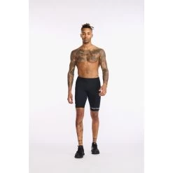 2XU Aero 9" Tri Shorts - Black/white -Aqua Fit Shop 2xu aero 9 inch tri short black white 1 1180601