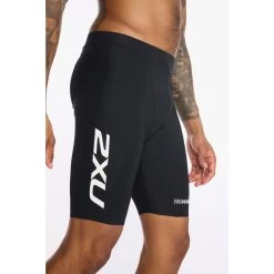 2XU Aero 9" Tri Shorts - Black/white -Aqua Fit Shop 2xu aero 9 inch tri short black white 3 1180605