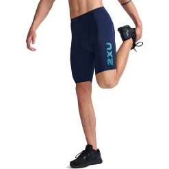 2XU Aero 9" Tri Shorts - Midnight/jade -Aqua Fit Shop 2xu aero 9 tri shorts midnight jade 3 1440743