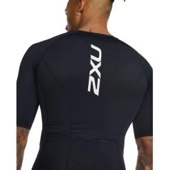 2XU Aero Sleeved Trisuit - Black/white -Aqua Fit Shop 2xu aero sleeved trisuit black white 4 1440552