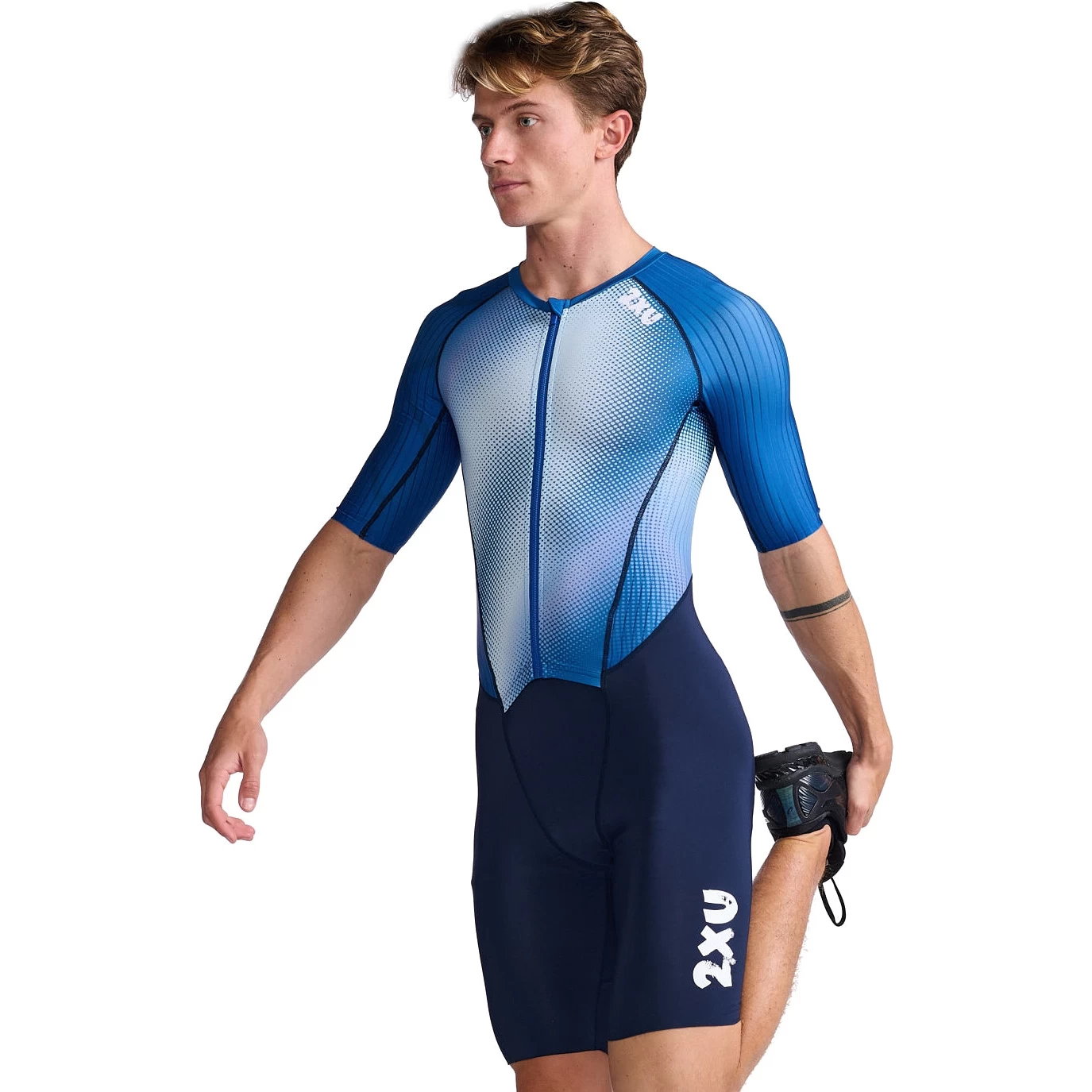 2XU Aero Sleeved Trisuit - Midnight/white 5 2XU Aero Sleeved Trisuit - Midnight/white - Image 3