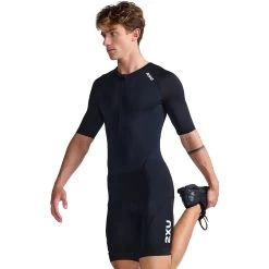 2XU Core Sleeved Trisuit - Black/white -Aqua Fit Shop 2xu core sleeved trisuit black white 4 1457393