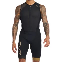 2XU Light Speed Front Zip Trisuit - Black/gold