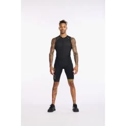 2XU Light Speed Front Zip Trisuit - Black/gold -Aqua Fit Shop 2xu light speed front zip trisuit mens black gold9 1181268