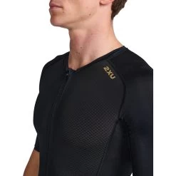 2XU Light Speed Sleeved Trisuit - Black/gold -Aqua Fit Shop 2xu light speed sleeved trisuit black gold 4 1457449