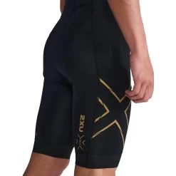 2XU Light Speed Sleeved Trisuit - Black/gold -Aqua Fit Shop 2xu light speed sleeved trisuit black gold 6 1457447