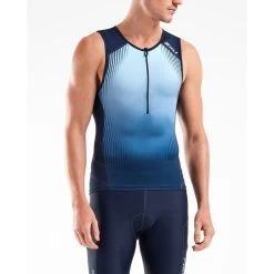 2XU Perform Tri Singlet - Midnight/fresh Ombre 11 2XU Perform Tri Singlet - Midnight/fresh Ombre -Aqua Fit Shop 2xu perform tri singlet triathlonshirt midnight fresh ombre4 816622