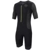 Zone3 Men's Aquaflo Plus Short Sleeve Trisuit - Black/grey/neon Green -Aqua Fit Shop 314136 00 d 649172