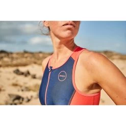 Zone3 Women's Aquaflo Plus Tri Top - Navy/coral -Aqua Fit Shop 314209 07 d 649361