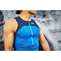 Zone3 Men's Performance Culture Tri Top - Marl Navy/black -Aqua Fit Shop 314465 12 d 649935