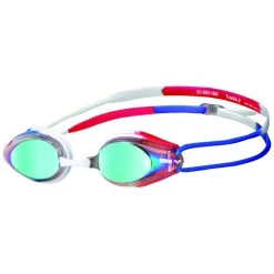 Arena Tracks Mirror Swimming Goggles Kids - Gold - Blue/Red