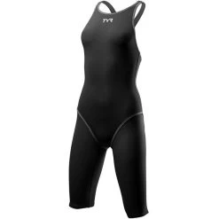 TYR Thresher Women's Open Back Swimsuit - Black/grey