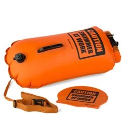 Buddyswim Boya Drybag 28lt + Swim Cap - Orange/caution Swimmer At Work