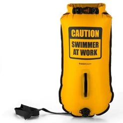Buddyswim Boya Drybag 28lt + Swim Cap - Yellow/caution Swimmer At Work -Aqua Fit Shop 336095 02 c 709546