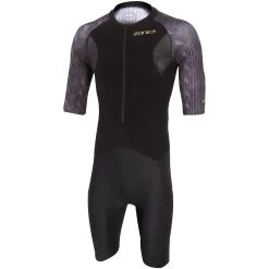 Zone3 Men's Lava Long Distance Short Sleeve Aero Suit - Black/gold