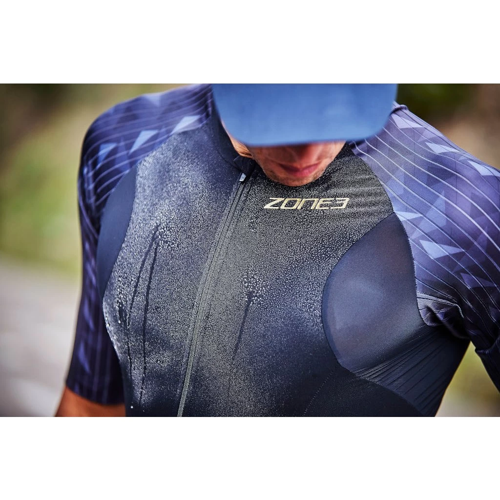 Zone3 Men's Lava Long Distance Short Sleeve Aero Suit - Black/gold 6 Zone3 Men's Lava Long Distance Short Sleeve Aero Suit - Black/gold - Image 4