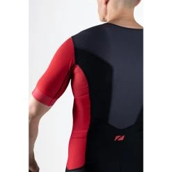 Zone3 Men's Aquaflo Plus Short Sleeve Full Zip Trisuit - Black/red -Aqua Fit Shop 352297 05 d 754993