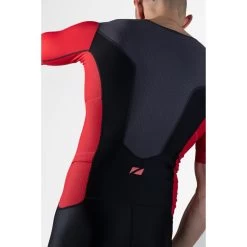 Zone3 Men's Aquaflo Plus Short Sleeve Full Zip Trisuit - Black/red -Aqua Fit Shop 352297 06 d 754994