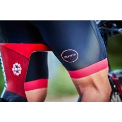 Zone3 Men's Aquaflo Plus Short Sleeve Full Zip Trisuit - Black/red -Aqua Fit Shop 352297 10 d 754998