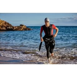 Zone3 Men's Aquaflo Plus Short Sleeve Full Zip Trisuit - Black/red -Aqua Fit Shop 352297 14 d 755002