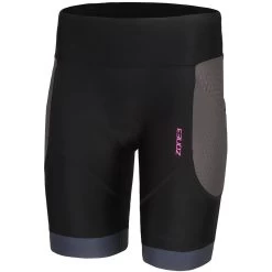 Zone3 Women's Aquaflo Plus Shorts - Black/grey/neon Pink