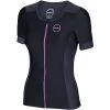 Zone3 Women's Aquaflo Plus Short Sleeve Tri Top - Black/grey/pink -Aqua Fit Shop 352315 00 d 755057