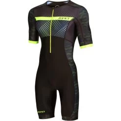 Zone3 Men's Activate Plus Revolution Short Sleeve Trisuit - Black/green