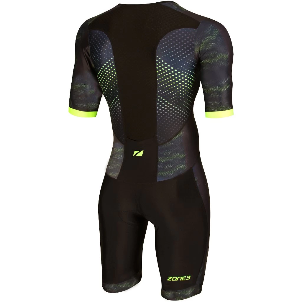 Zone3 Men's Activate Plus Revolution Short Sleeve Trisuit - Black/green 4 Zone3 Men's Activate Plus Revolution Short Sleeve Trisuit - Black/green - Image 2