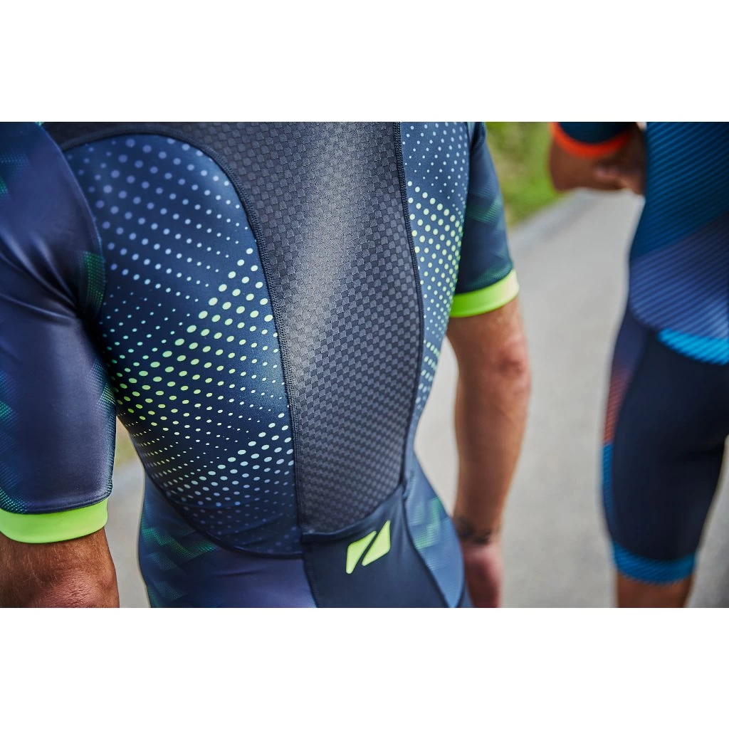 Zone3 Men's Activate Plus Revolution Short Sleeve Trisuit - Black/green 7 Zone3 Men's Activate Plus Revolution Short Sleeve Trisuit - Black/green - Image 5