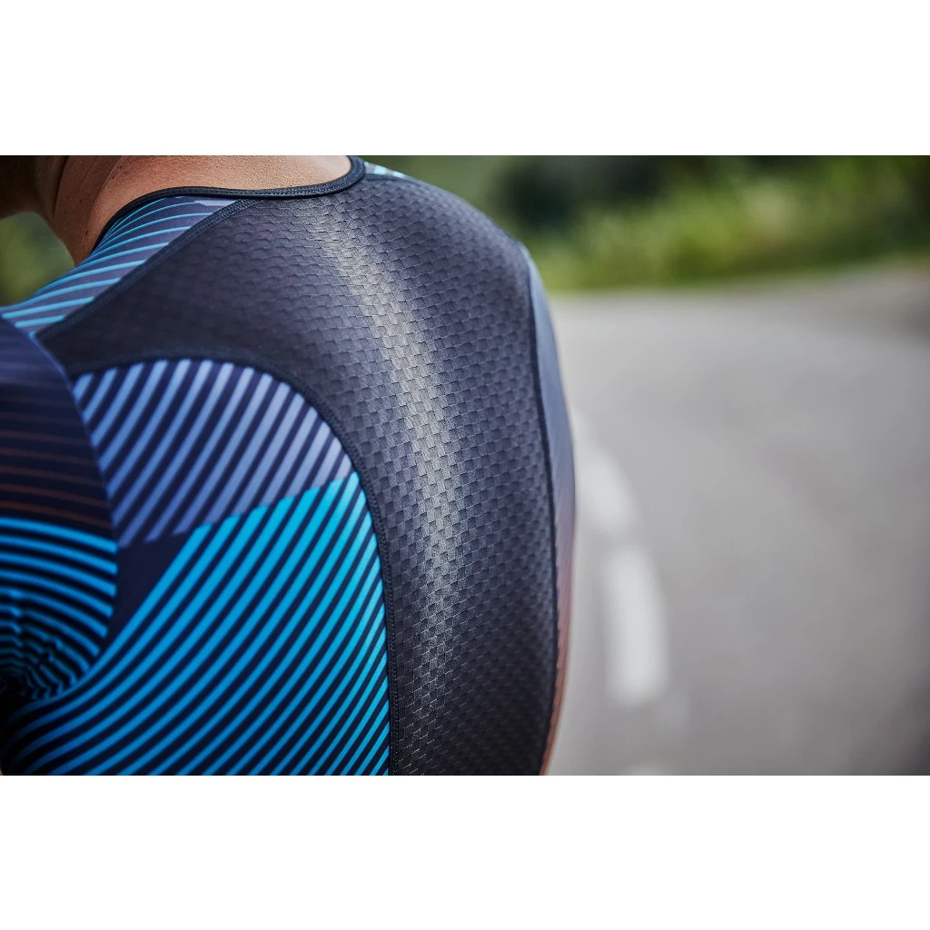 Zone3 Men's Activate Plus Momentum Short Sleeve Trisuit - Blue/grey/orange 7 Zone3 Men's Activate Plus Momentum Short Sleeve Trisuit - Blue/grey/orange - Image 5