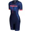 Zone3 Women's Activate Plus Revolution Short Sleeve Trisuit - Navy/coral -Aqua Fit Shop 352322 00 d 755090