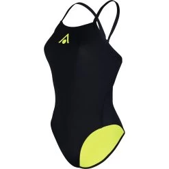 AQUASPHERE Essential Tie Back Swimsuit Women - Black/Yellow