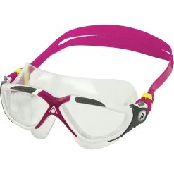 AQUASPHERE Vista Swim Goggles - Clear - White/Raspberry -Aqua Fit Shop aquasphere vista swim goggles clear white raspberry 1 1442332
