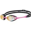 Arena Cobra Swipe Mirror Swimming Goggles - Yellow Copper - Pink