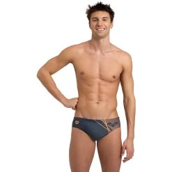 Arena Feel Branch Swim Briefs Men - Asphalt -Aqua Fit Shop arena feel mens branch swim briefs asphalt 5 1363650