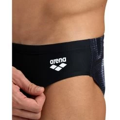 Arena Feel Overlap Swim Briefs Men - Black/White Multi -Aqua Fit Shop arena feel mens overlap swim briefs black white multi 8 1363996