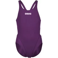 Arena Team Solid Swim Tech Swimsuit Girls - Plum-White -Aqua Fit Shop arena girls team swimsuit swim tech solid plum white 3 1250710