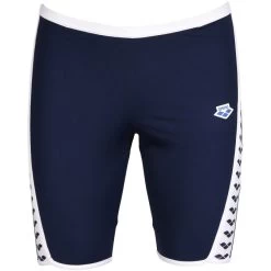 Arena Icons Solid Jammer Men - Navy-White -Aqua Fit Shop arena icons solid swim jammer navy white 3 1121742