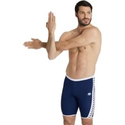 Arena Icons Solid Jammer Men - Navy-White -Aqua Fit Shop arena icons solid swim jammer navy white 5 1121744