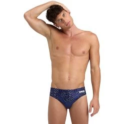 Arena Performance Kikko Pro Swim Briefs Men - Navy/Navy Multi -Aqua Fit Shop arena mens kikko pro swim briefs navy navy multi 5 1512926