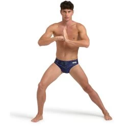 Arena Performance Kikko Pro Swim Briefs Men - Navy/Navy Multi -Aqua Fit Shop arena mens kikko pro swim briefs navy navy multi 7 1512928