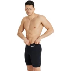 Arena Team Solid Swim Jammer Men - Black/White -Aqua Fit Shop arena mens team swim jammer solid black white 4 1251370