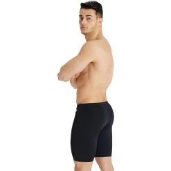 Arena Team Solid Swim Jammer Men - Black/White -Aqua Fit Shop arena mens team swim jammer solid black white 5 1251371