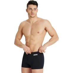 Arena Team Solid Swim Shorts Men - Black/White -Aqua Fit Shop arena mens team swim short solid black white 4 1251435