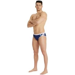 Arena Icons Swim Briefs Solid Men - Navy-White -Aqua Fit Shop arena solid icons swim briefs navy white 7 1250963
