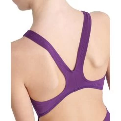 Arena Team Solid Swim Tech Swimsuit Girls - Plum-White -Aqua Fit Shop arena team girls swim tech one piece solid model plum white 5 1261234