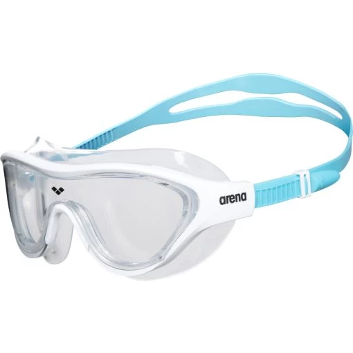 Arena The One Mask Swimming Goggles Junior - Clear - White-Lightblue -Aqua Fit Shop arena the one mask jr junior swimming goggles clear white lightblue 1 977467
